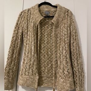 Mac & Jac Gold and Off White Cardigan
